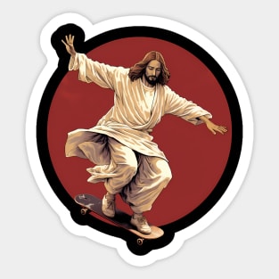 skater jesus Sticker